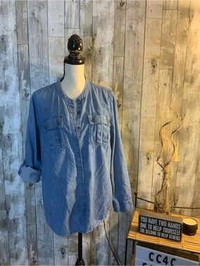 Jones New York Light Blue Denim Shirt